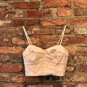 NWOT Express Blush Leather Crop Top
